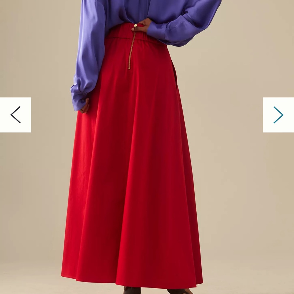 Vibrant Red Maxi Skirt - Picture 4 of 11